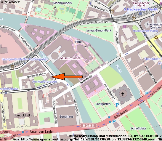 Karte, Lageplan des Veranstaltungsortes aus Open-Street-Map